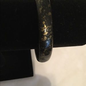 Black and gold bangle bracelet